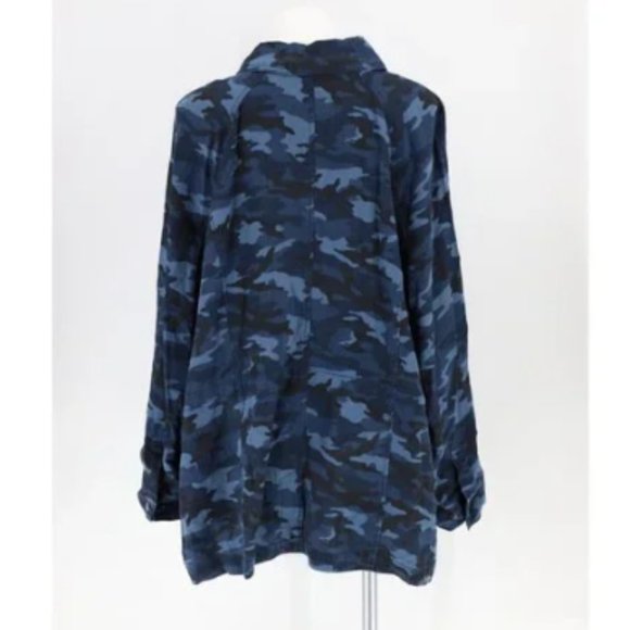 Lane Bryant Blue Camouflage Blue Jacket Size 18/20 - Picture 6 of 14